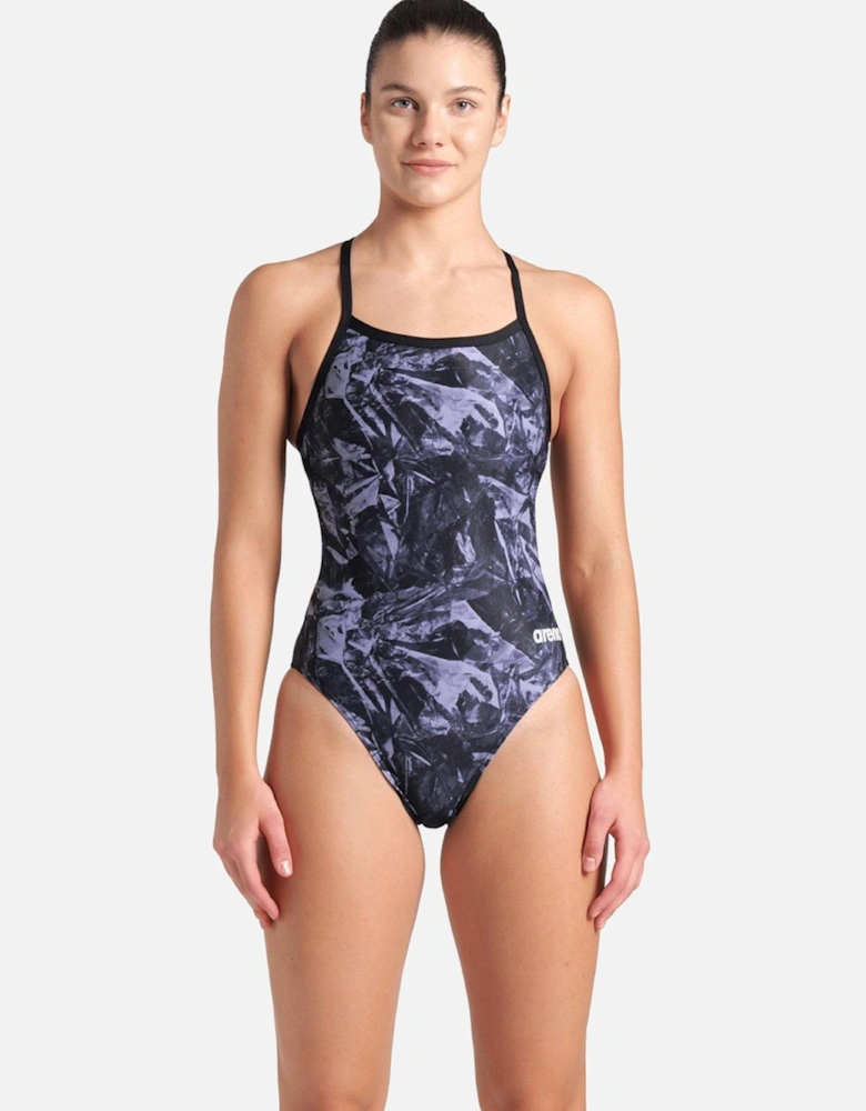 Women's Team Crackle Challenge Back Swimsuit - Black