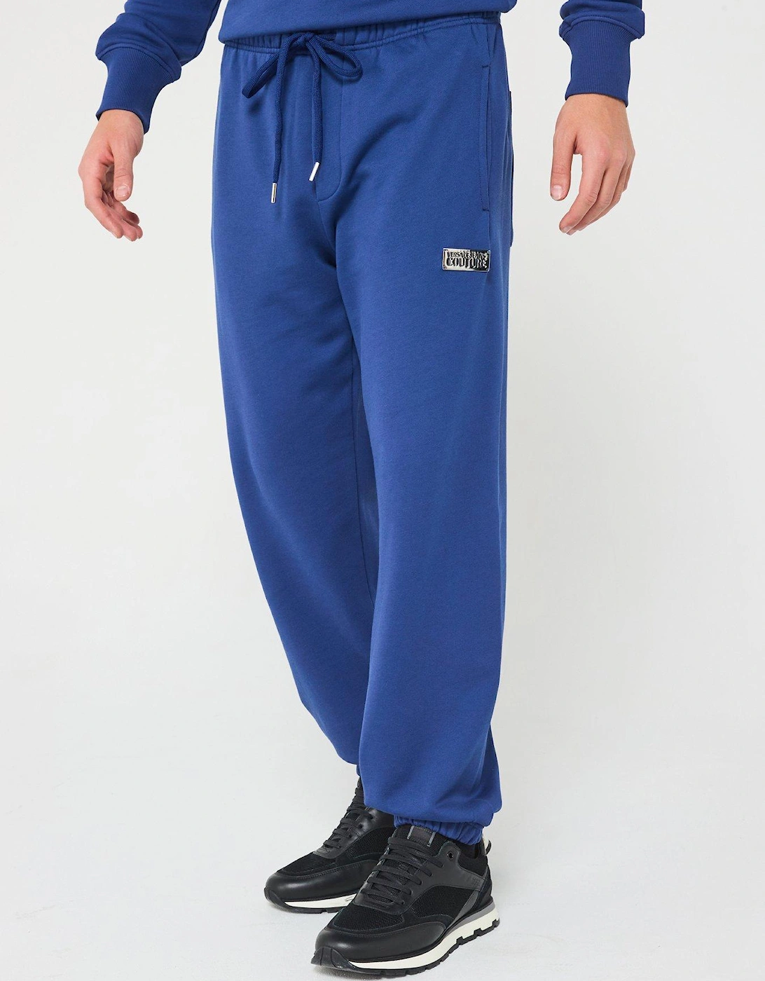 Metal Plaque Logo Jersey Joggers - Blue, 5 of 4