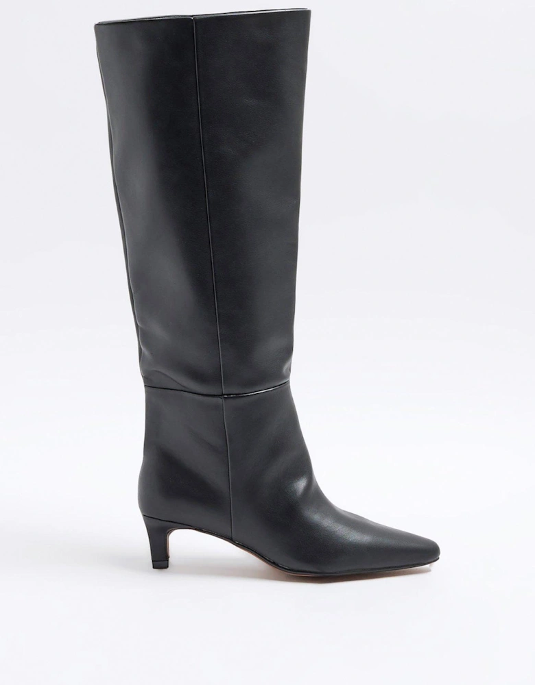 Knee High Kitten Boot - Black