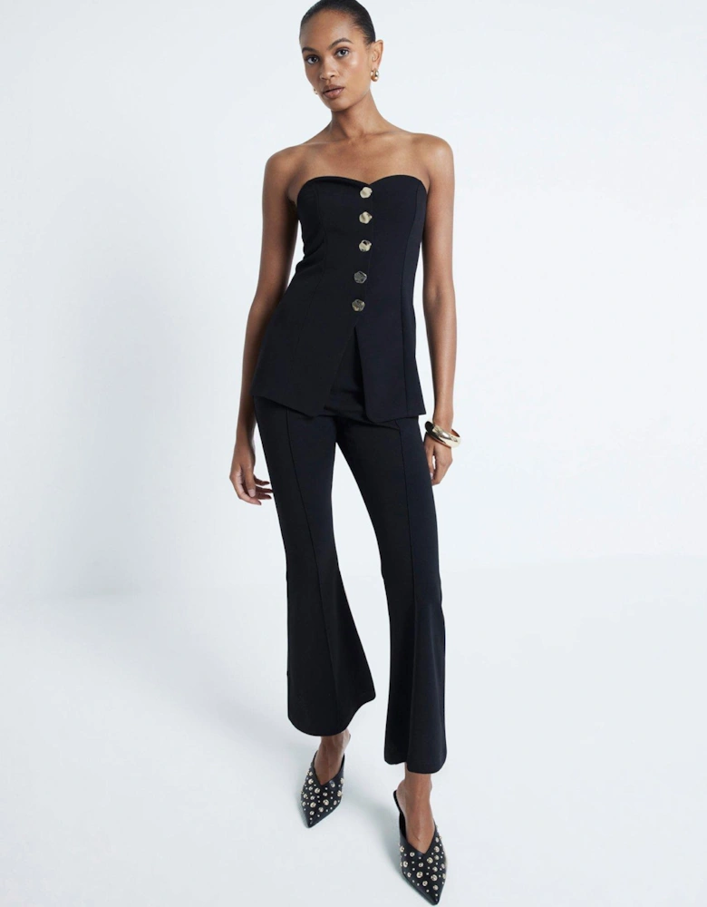 Bootcut Crop Pull On Trouser - Black