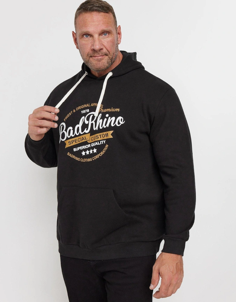 Big & Tall Printed Hoodie - Black