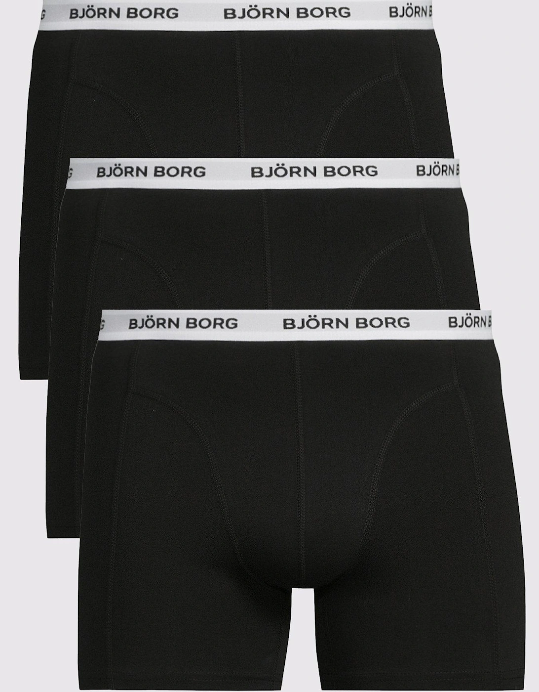Mens Cotton Stretch Boxer 3 Pack -Black, 4 of 3