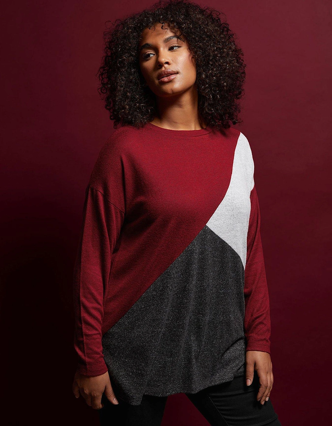 Colour Block Jumper - Red, 2 of 1