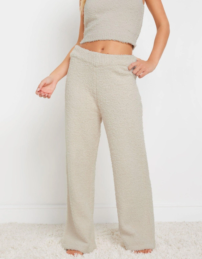 Petite Chenille Wide Leg Pant - Natural