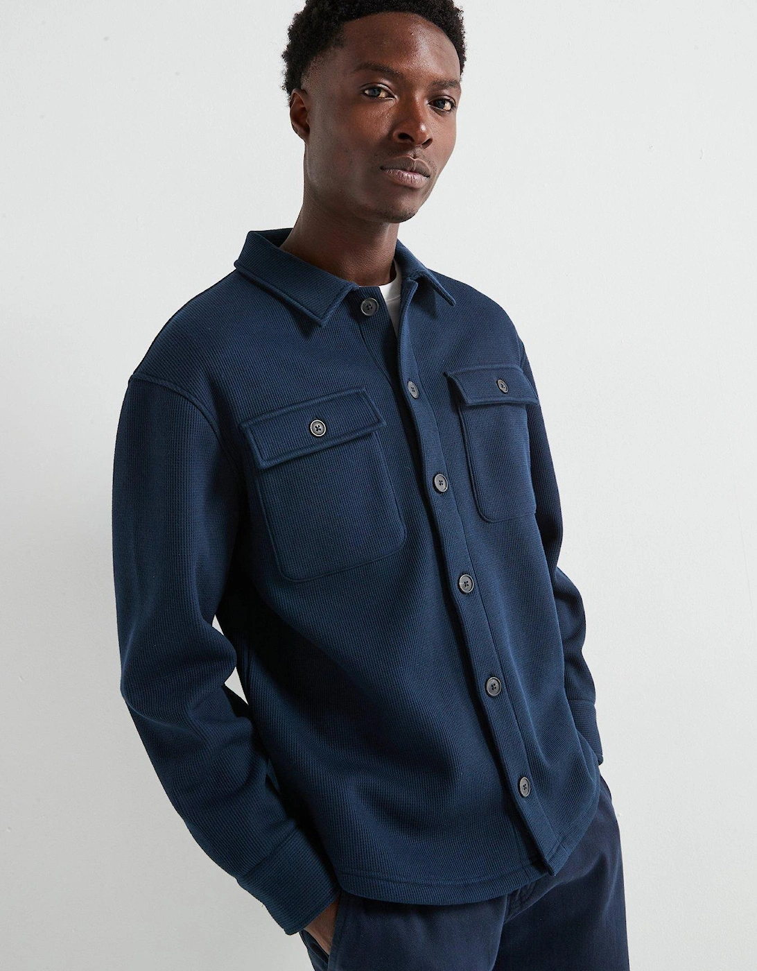 Relaxed Fit Max Fleece Overshirt - Navy, 7 of 6