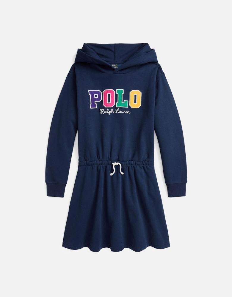 Girls Polo Sweat Dress - Navy