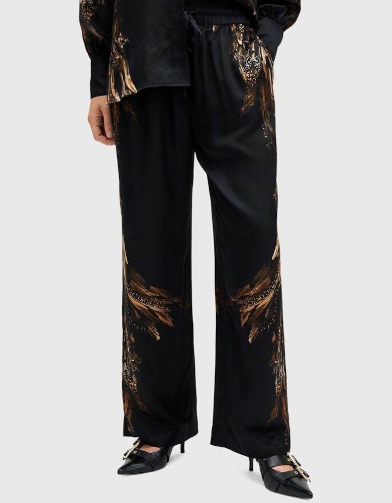 Tyler High Rise Silk Blend Trousers - Black