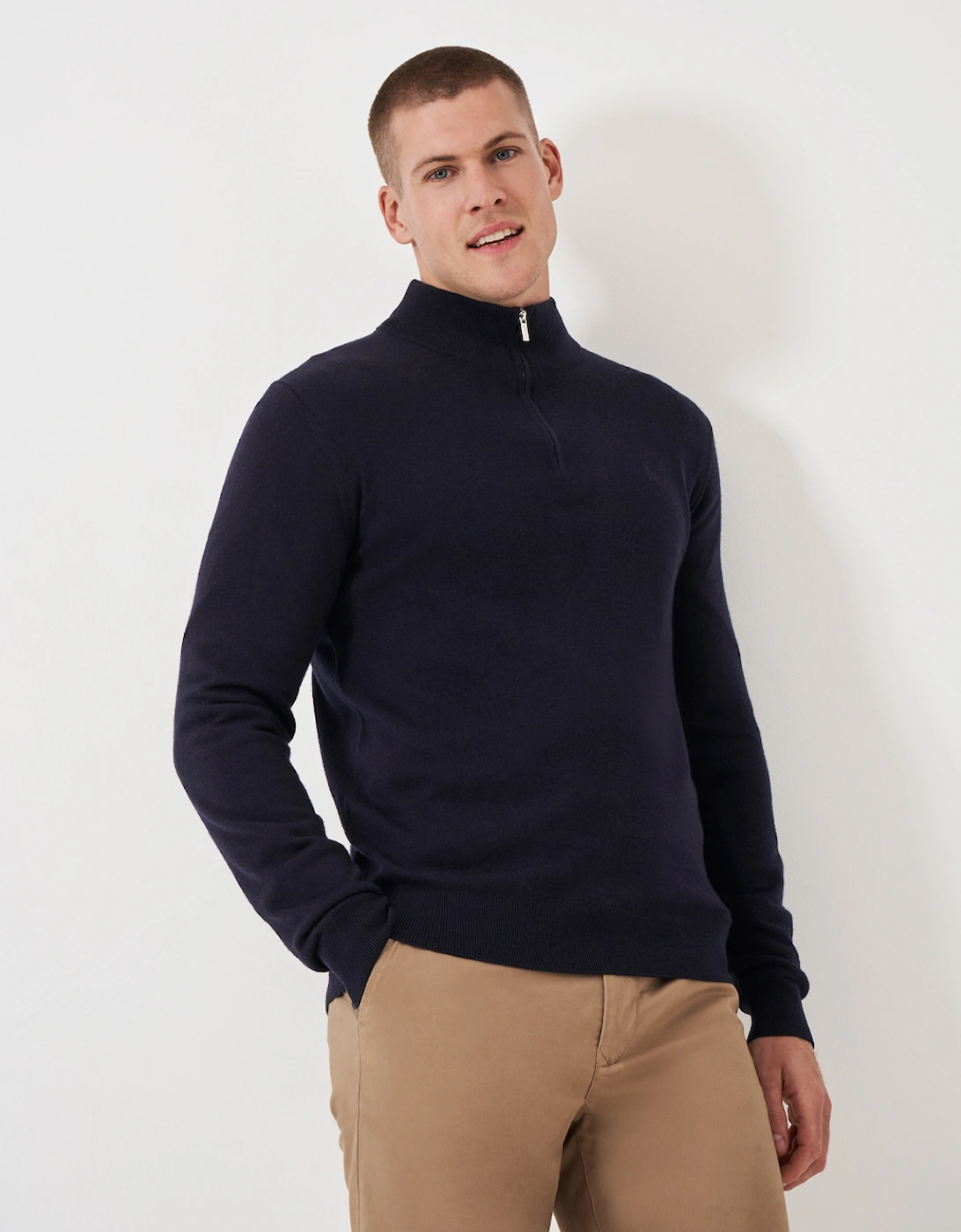 Men's Merino Half Zip Jumper Heritage Dark Navy, 6 of 5