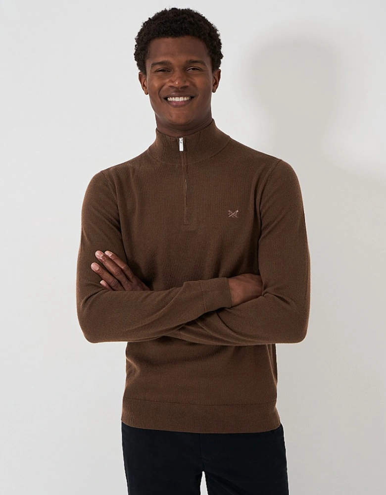 Men's Merino Half Zip Jumper Cocoa