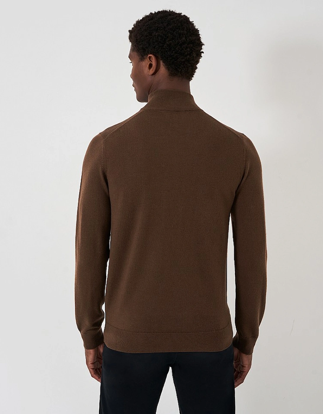 Men's Merino Half Zip Jumper Cocoa