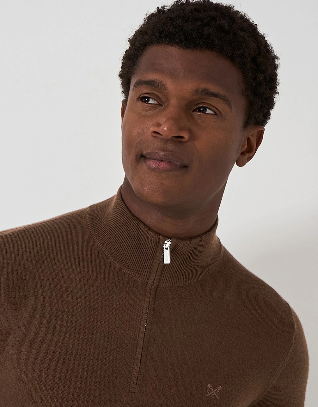 Men's Merino Half Zip Jumper Cocoa