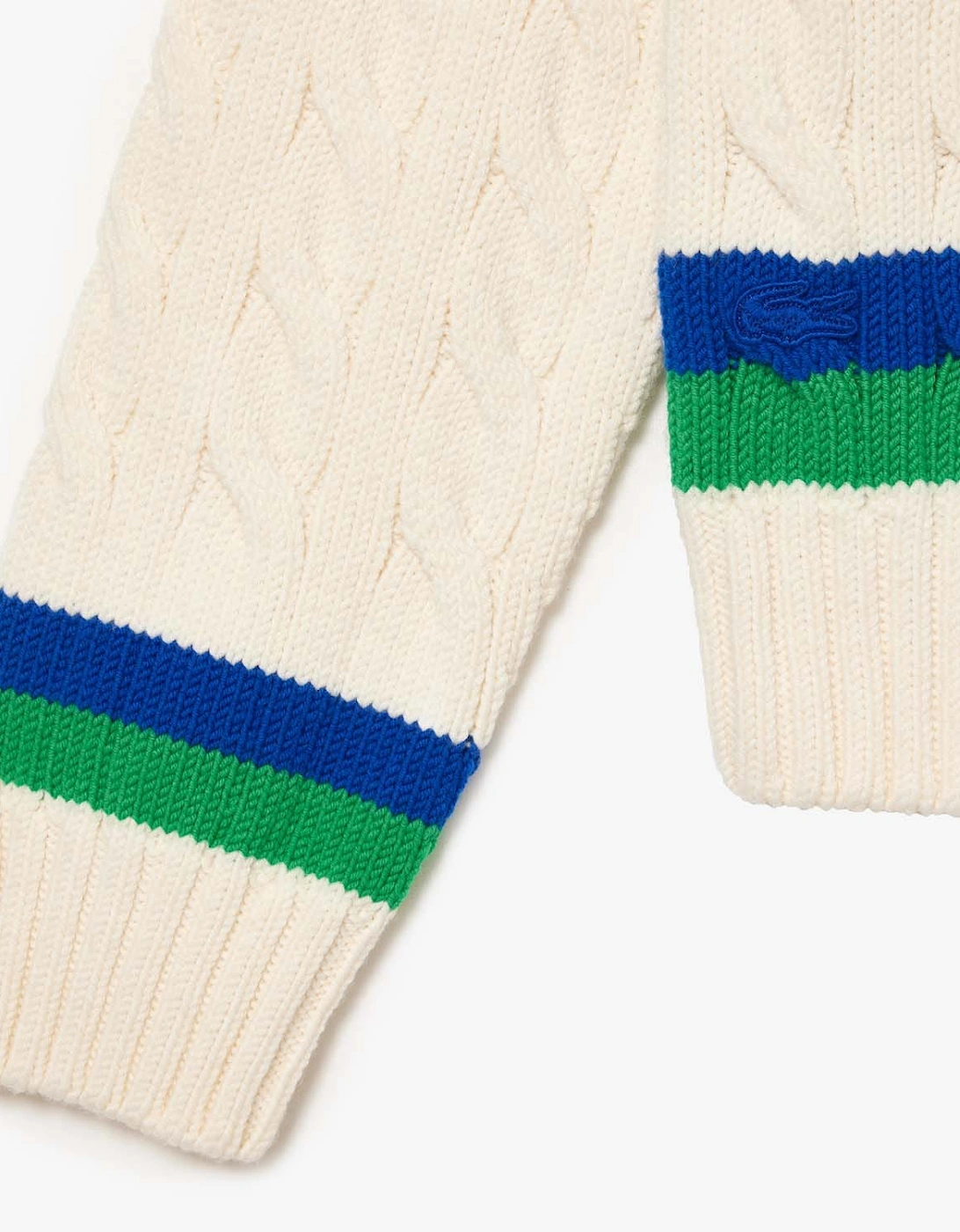 Cable Knit Stripe Detail Cardigan