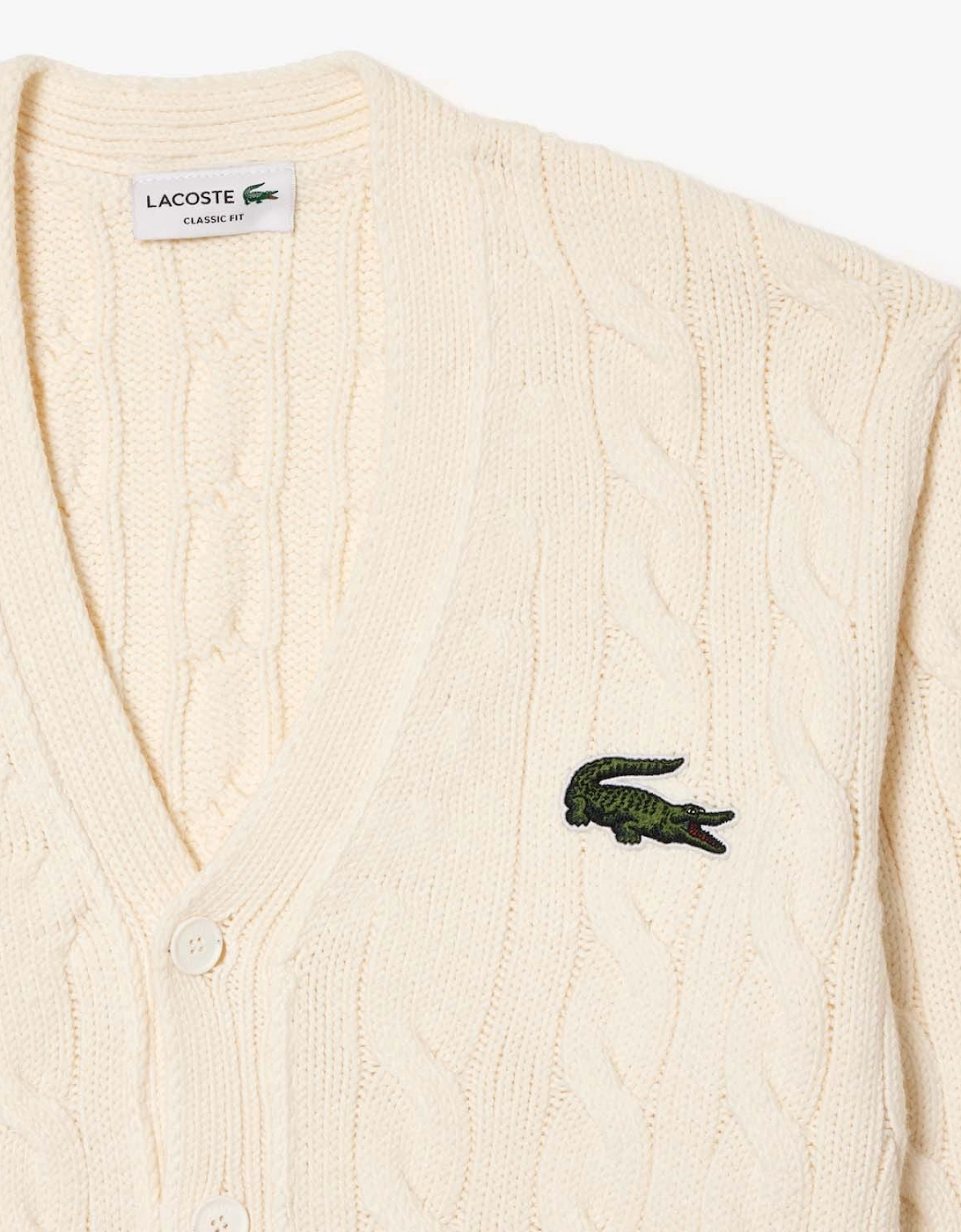 Cable Knit Stripe Detail Cardigan