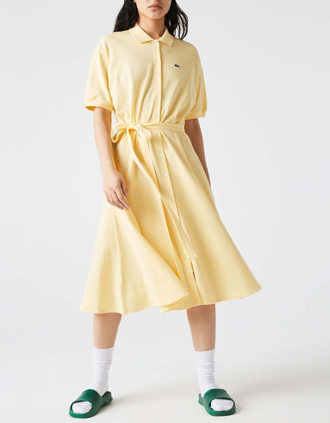 Cotton Piqué Belted Polo Dress