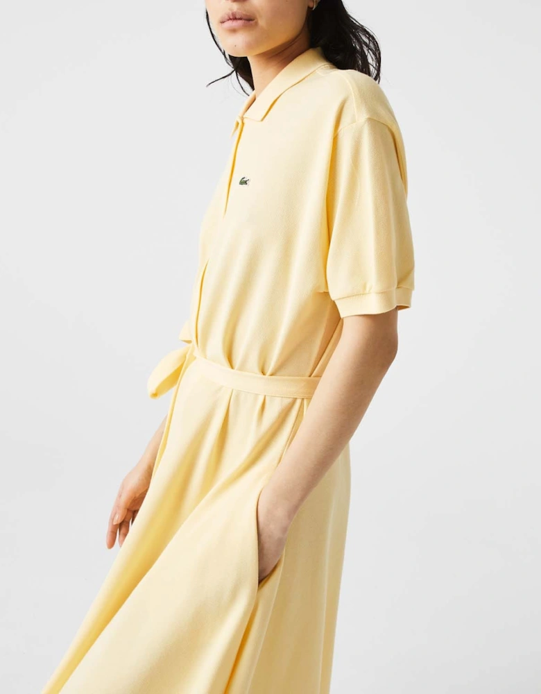 Cotton Piqué Belted Polo Dress