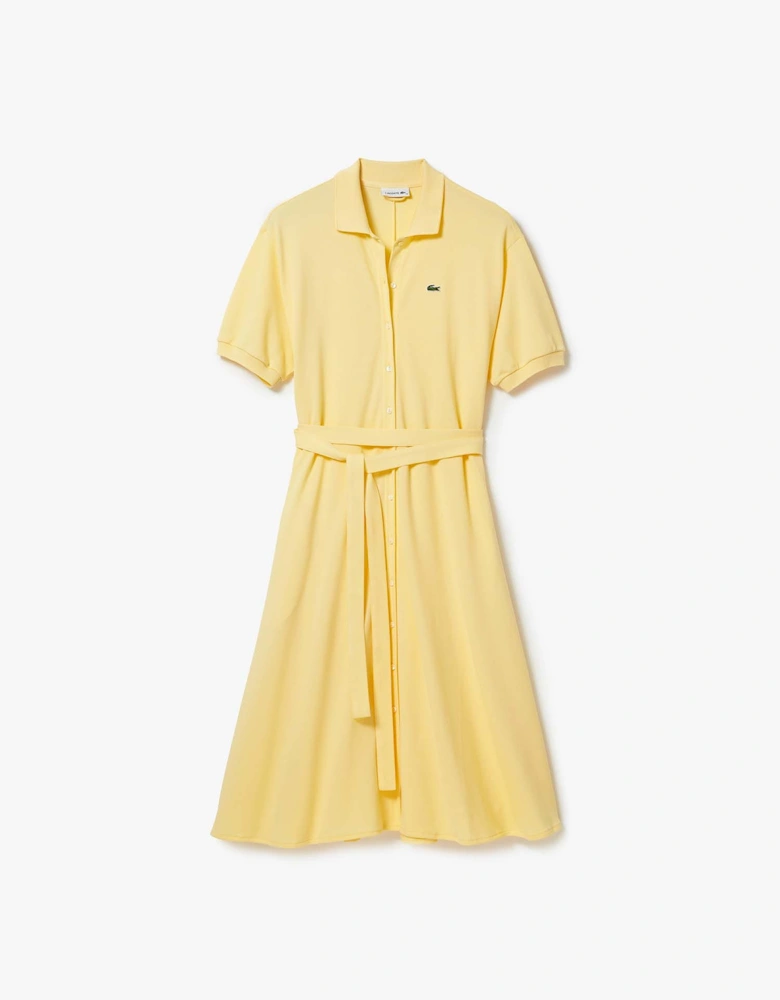 Cotton Piqué Belted Polo Dress