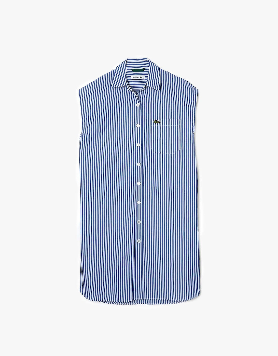 Sleeveless Loose Fit Striped Poplin Dress, 2 of 1