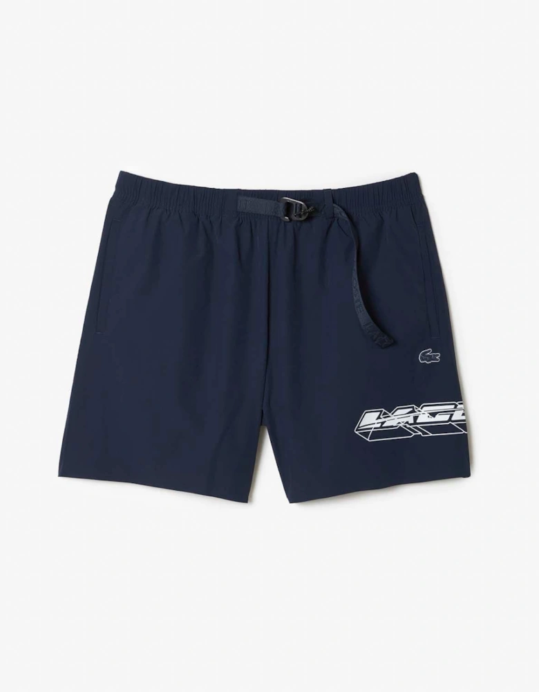 Quick Dry Logo Stripe Swim Trunks