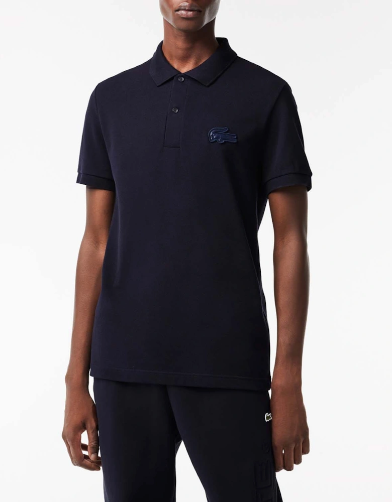 Regular Fit Quilted Crocodile Badge Polo Shirt