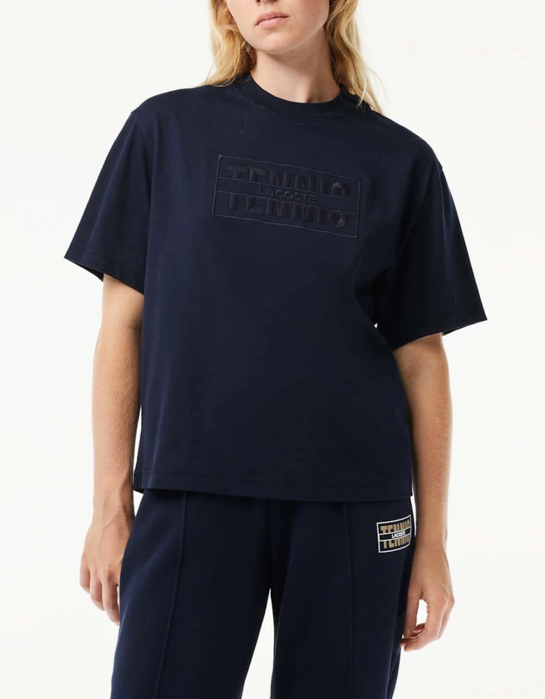 Oversized Cotton Tennis Embroidery T-Shirt