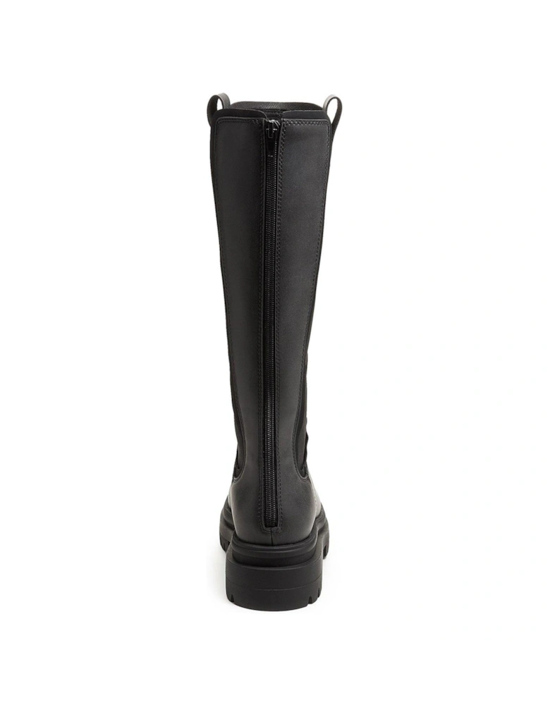 Drea Zip Back Knee Boots - Black