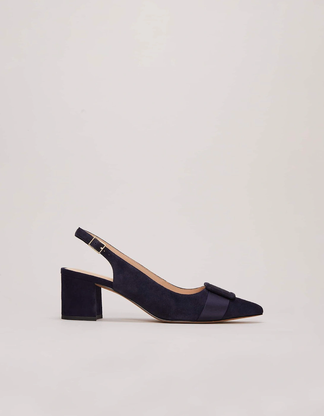 Suede Buckle Block Heel Shoe, 9 of 8