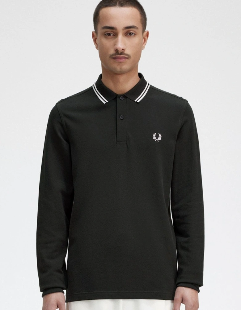 Mens Long Sleeve Twin Tipped Polo  Shirt