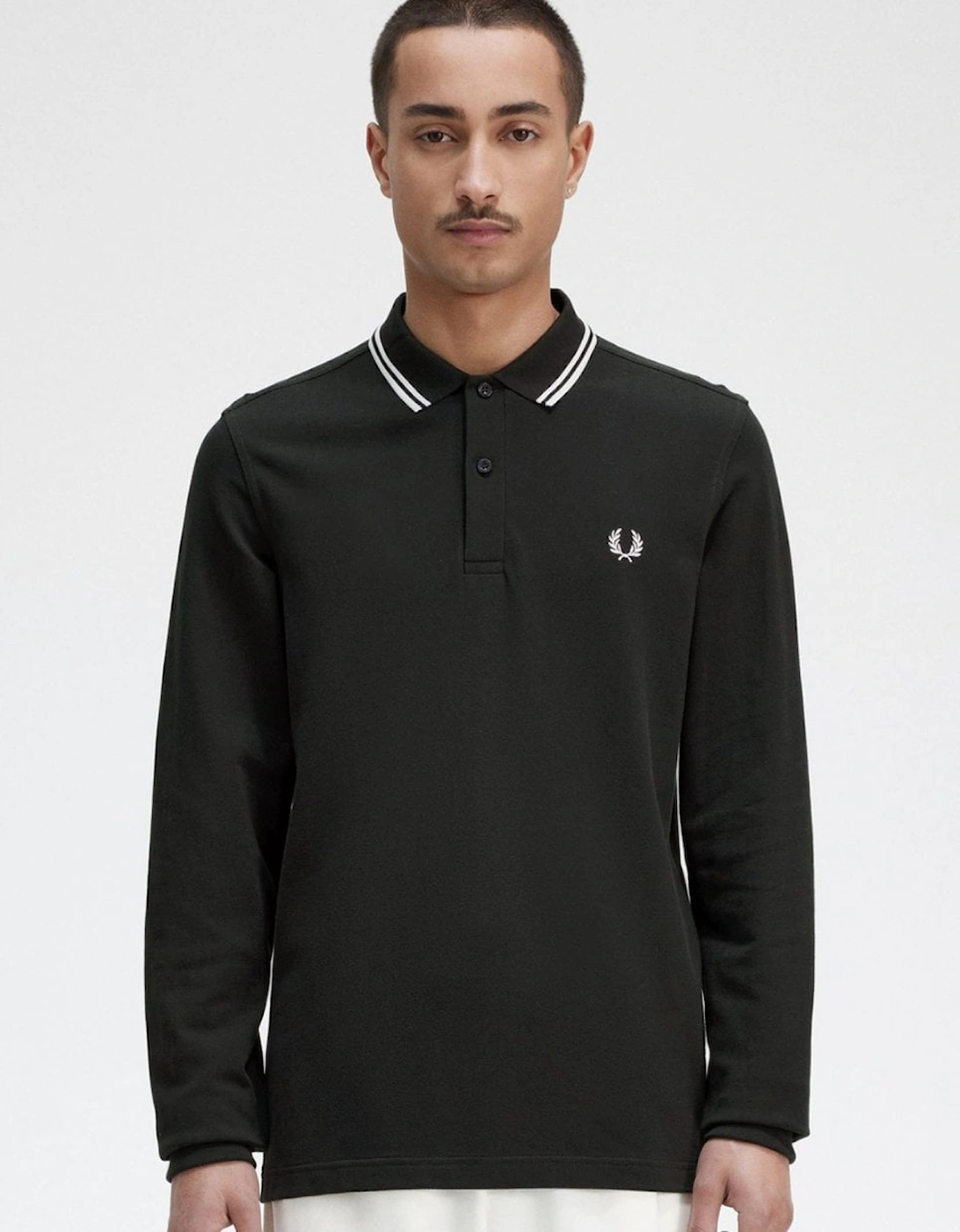 Mens Long Sleeve Twin Tipped Polo  Shirt, 5 of 4