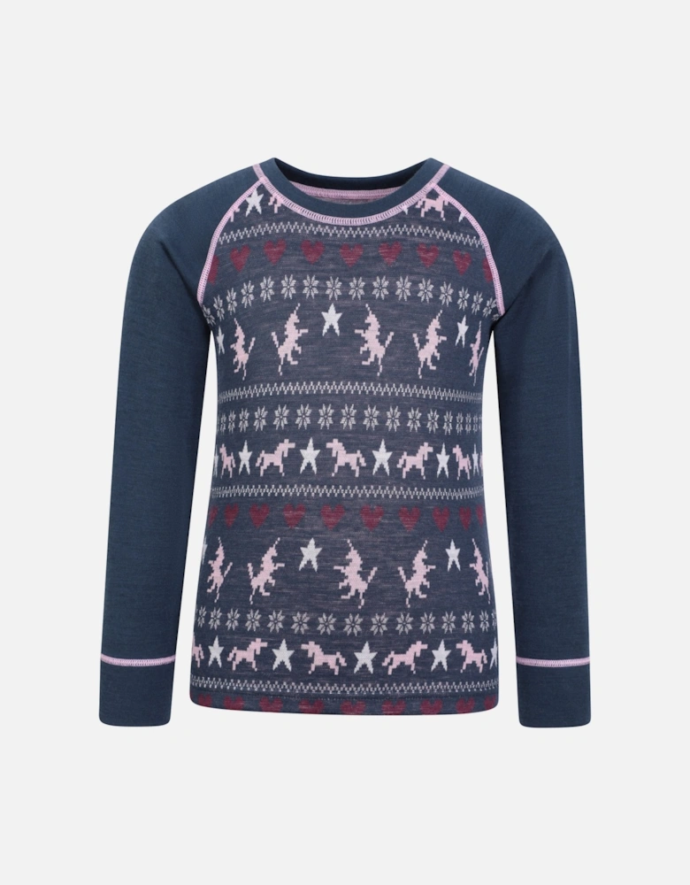 Childrens/Kids Jacquard Thermal Base Layers Set