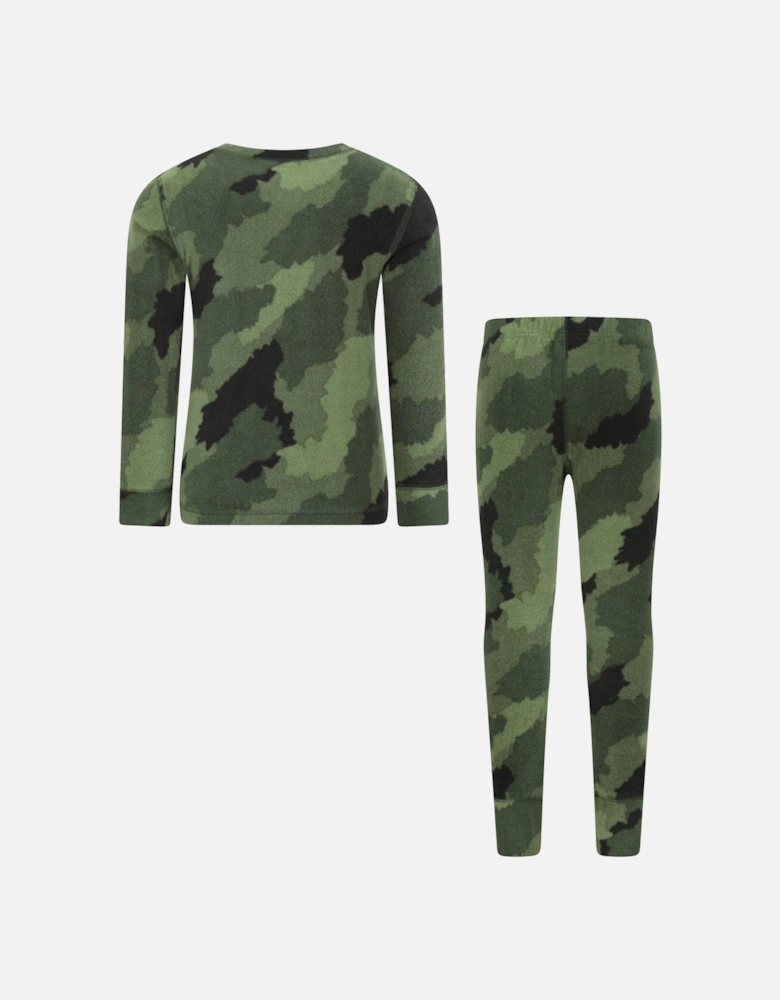 Childrens/Kids Camo Polar Fleece Base Layer Set