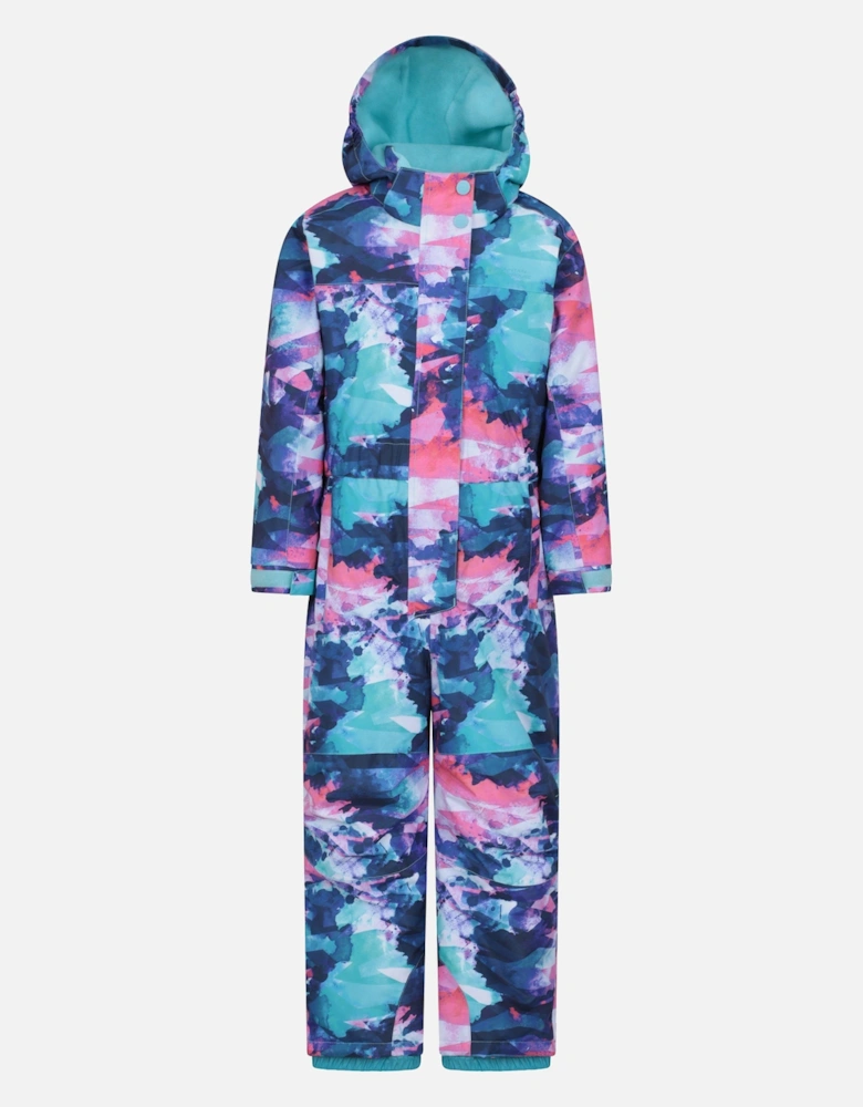 Childrens/Kids Cloud Print Waterproof All In One Snowsuit