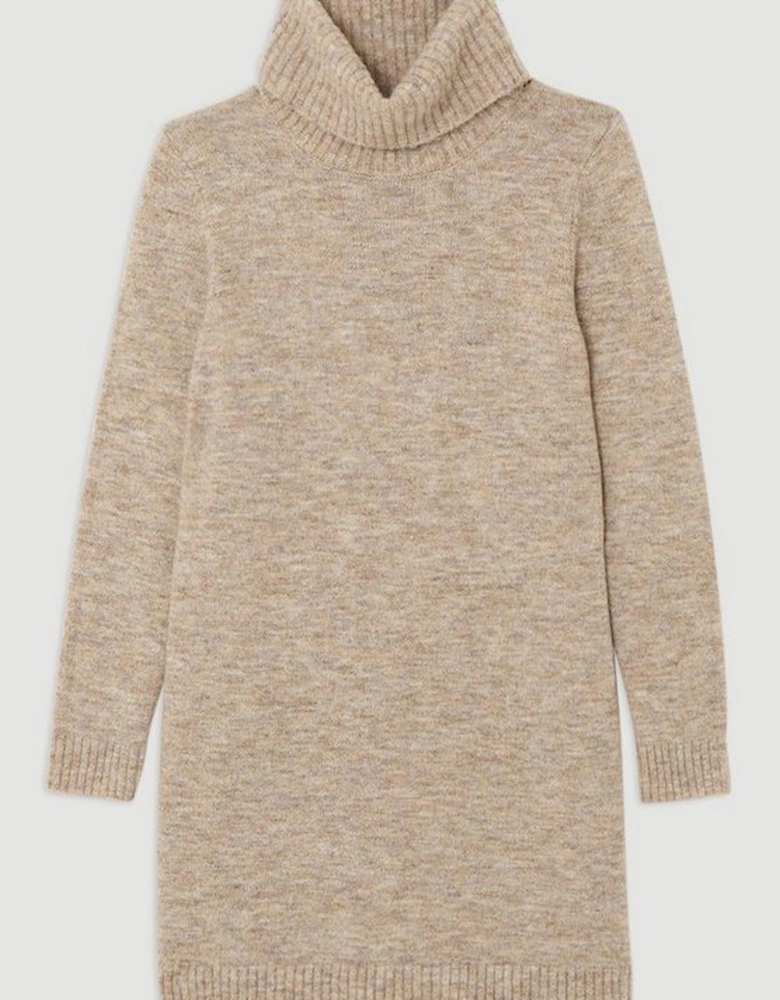 Wool Blend Cosy Roll Neck Knit Dress