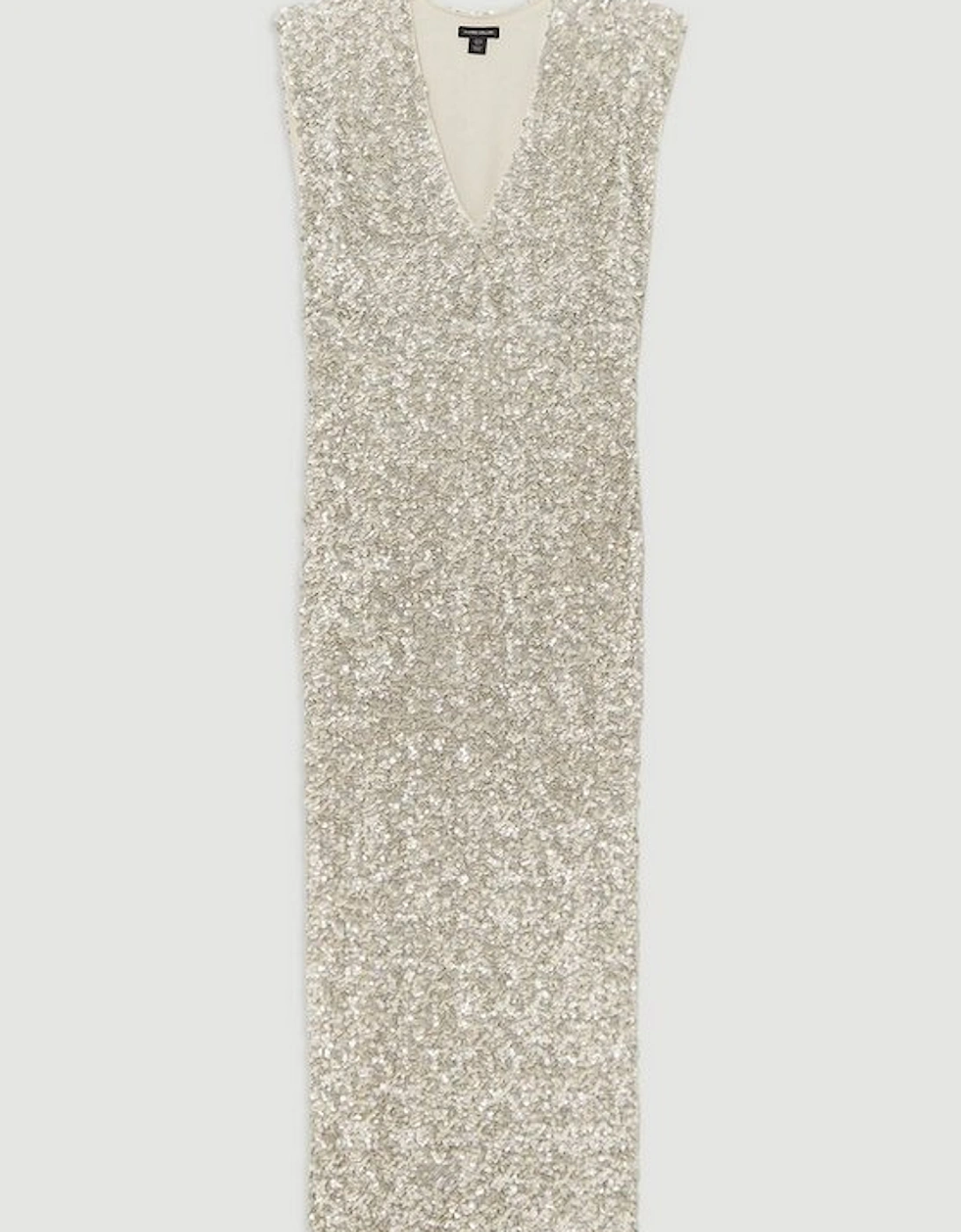 Textured Sequin Sleeveless Midi Dress