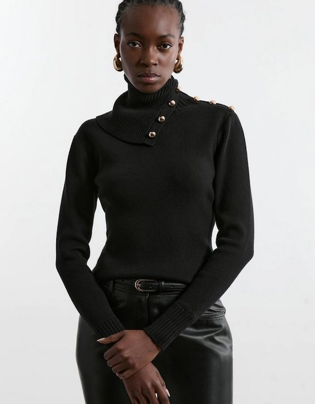 Viscose Blend Military Trim Envelope Neck Knit Jumper, 5 of 4