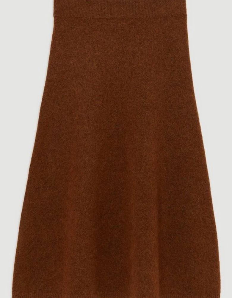 Petite Alpaca Wool Fluffy Full Knit Skirt