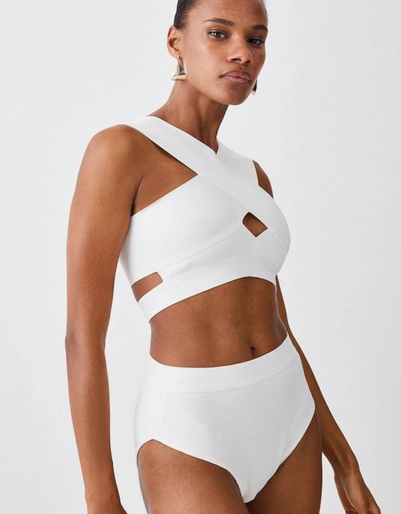 High Waisted Bandage Bikini Bottoms