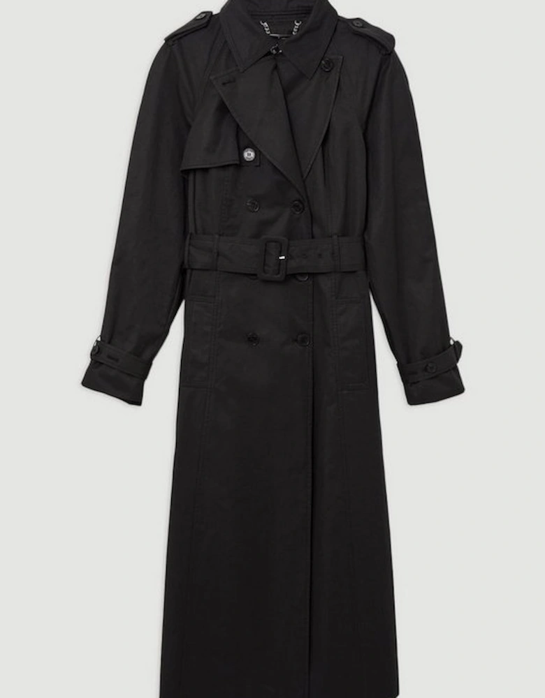 Tailored Pleated Back Trench Coat