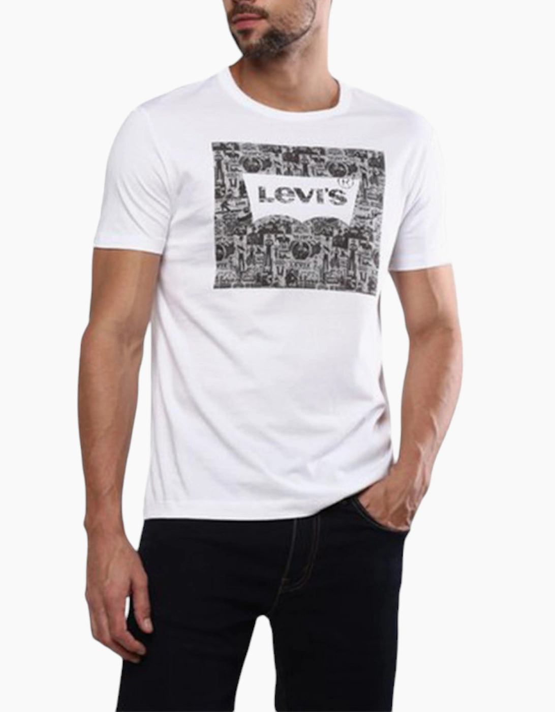 Levis Men's White Levi's 52655 T Shirt Crew Neck Casual Tee Summer Cotton Tops Levi Top  36 S