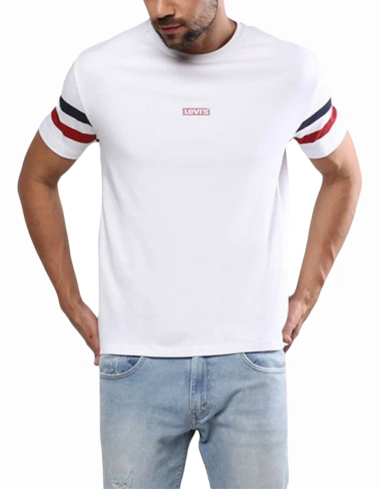 Levis Men's T Shirt Crew Neck Casual Tee Summer Cotton Tops LEVI LOGO White