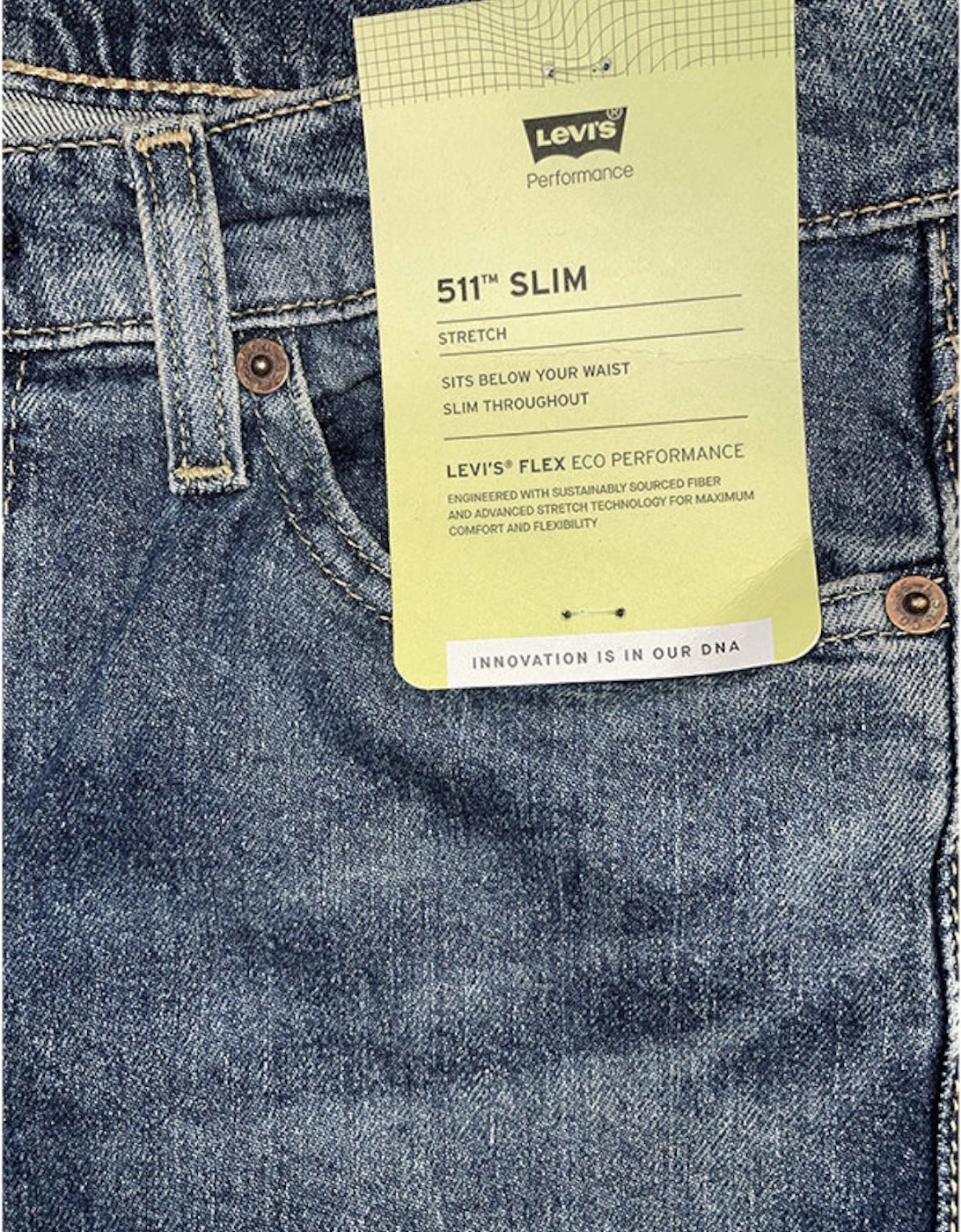 LEVIS 511 Mens Jeans Original Riveted Stretch Slim Fit Wash Faded Denim Bottom