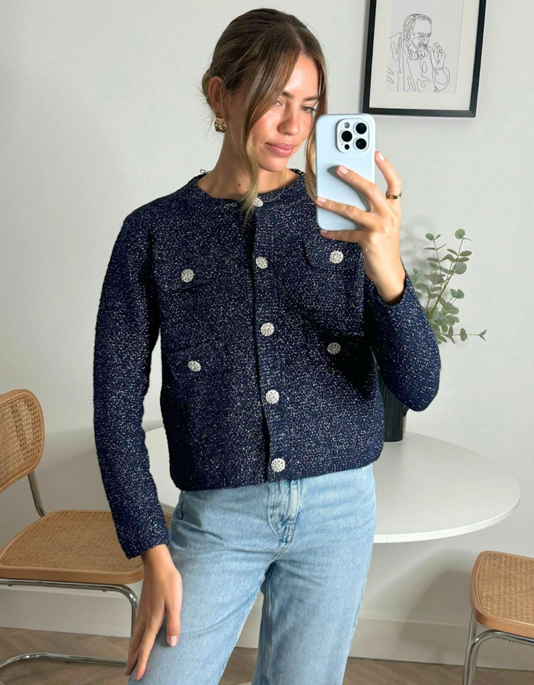 Diamante Cardigan - Navy