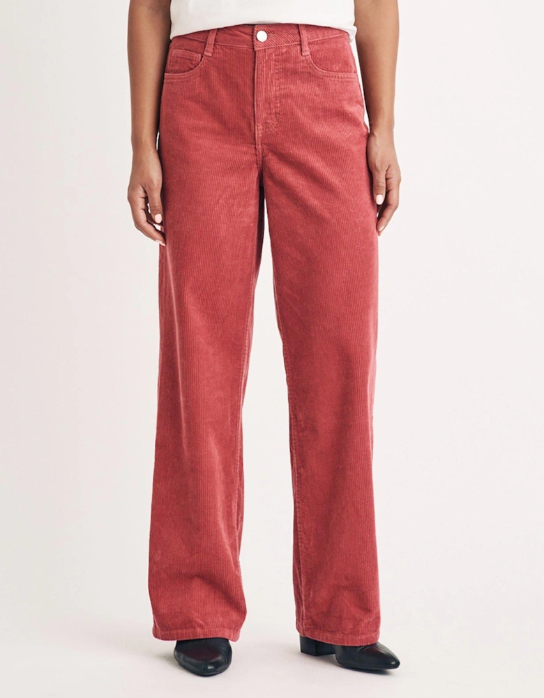 Wide Leg Cord Trousers - Pink