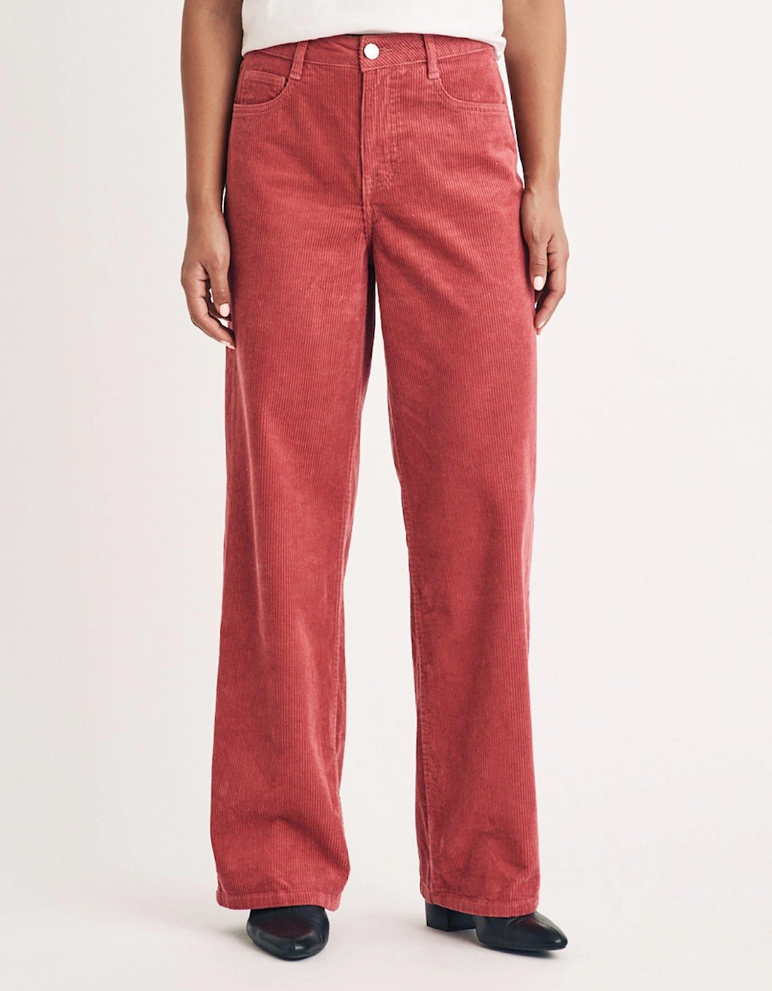 Wide Leg Cord Trousers - Pink, 5 of 4