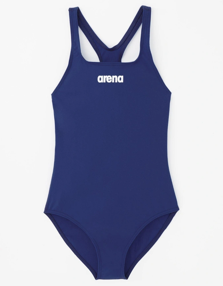 Girls Team Pro Solid Swimsuit - Navy