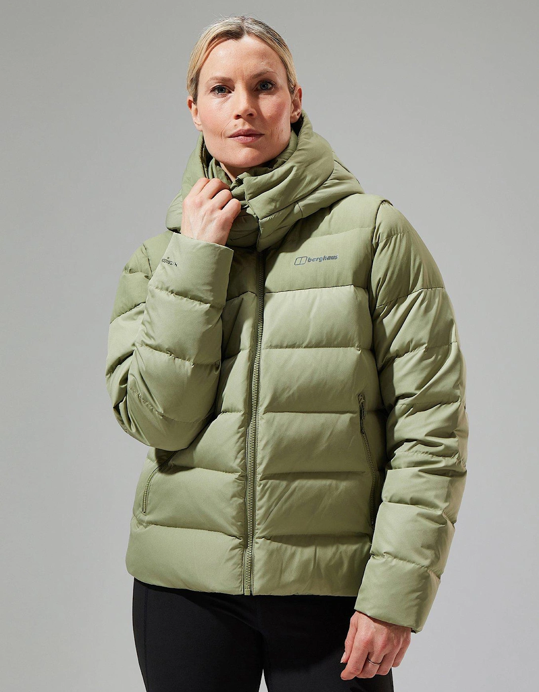 Womens Embo 4in1 Down Jacket - Green, 2 of 1