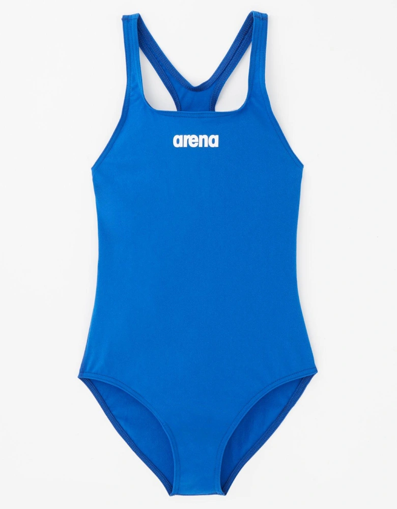 Girls Team Pro Solid Swimsuit - Blue