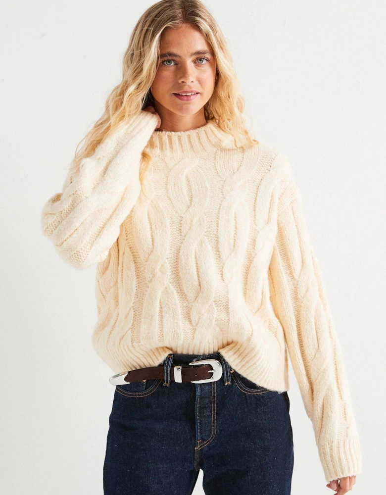 Isabel Cable Jumper - White Swan