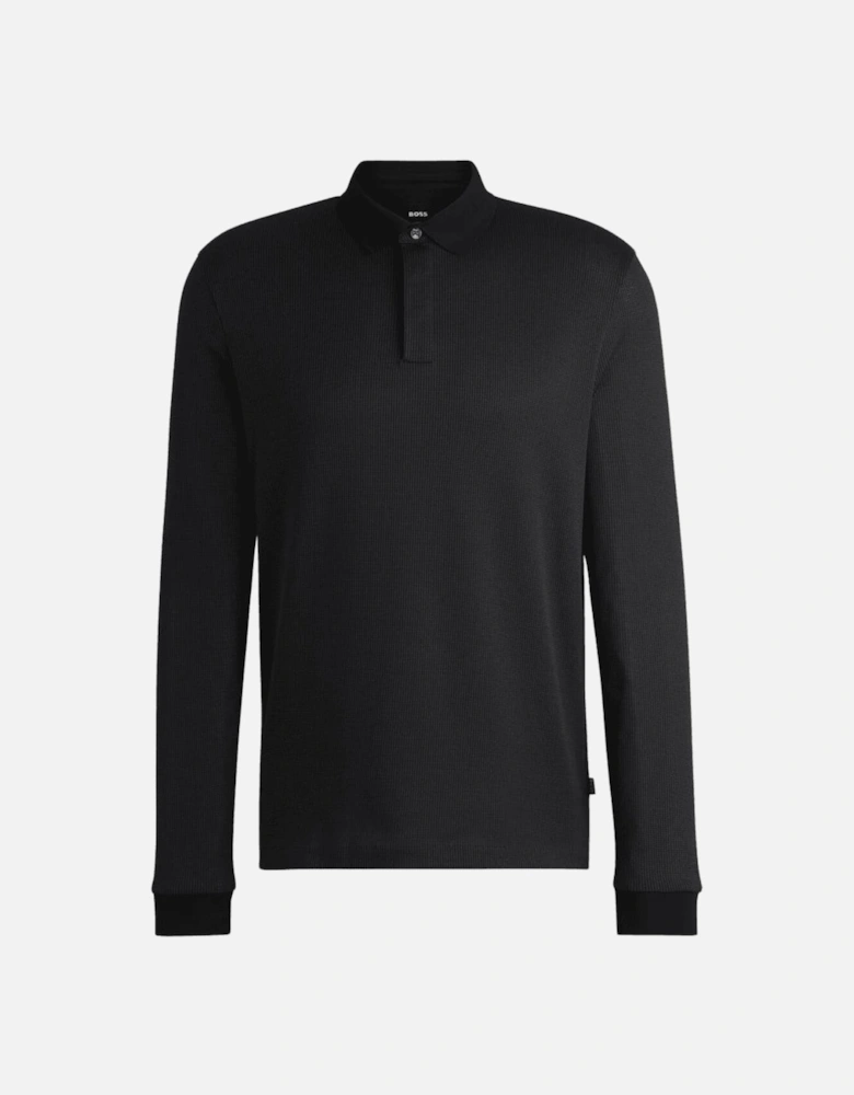 H-Pado Long Sleeve Black Polo Shirt