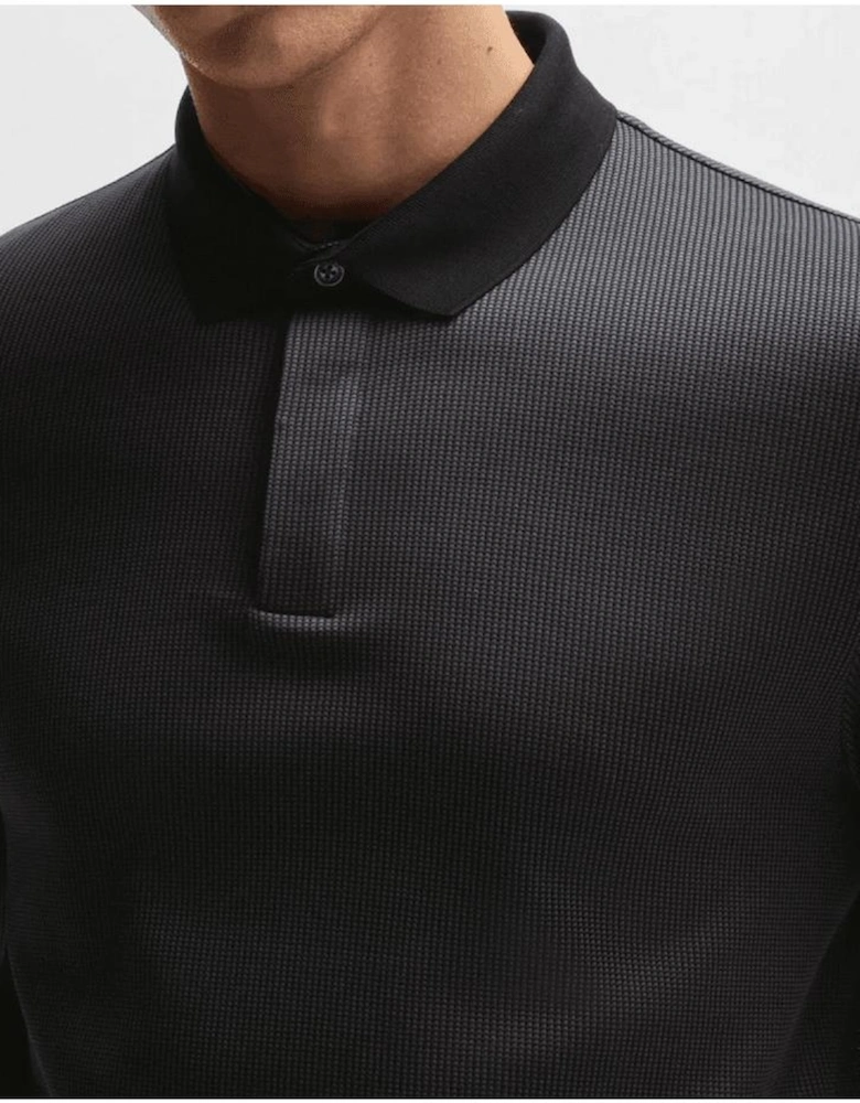 H-Pado Long Sleeve Black Polo Shirt