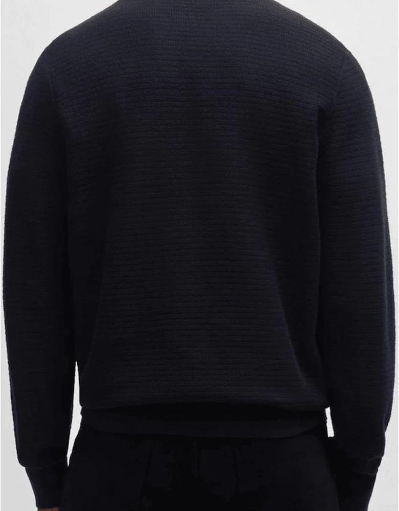 Anion Regular Fit Navy Knitted Sweatshirt